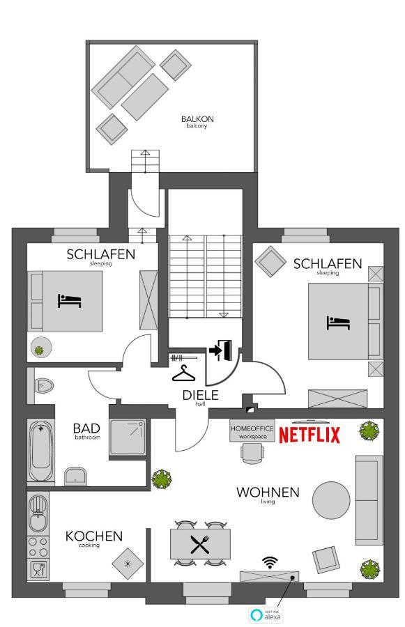 Secret Hideaways Tropical Feeling Mit 2 Schlafzimmer Nahe City L Messe L Flughafen L Hbf Duisburgo Exterior foto
